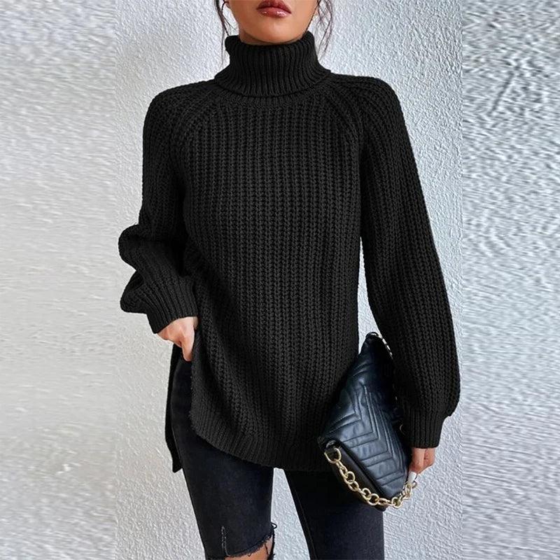 Pull Femme Col Roulé en Laine