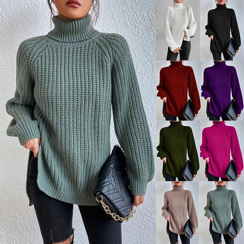 Pull Femme Col Roulé en Laine