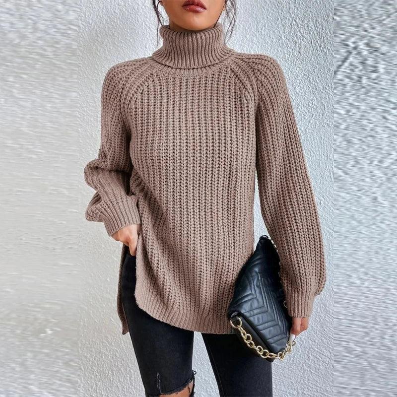 Pull Femme Col Roulé en Laine