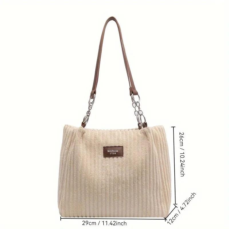Sac Cabas en Velours Côtelé Élégant