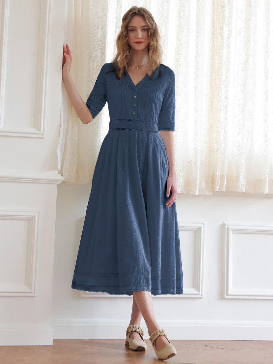 Robe Midi Paysanne 100% Coton