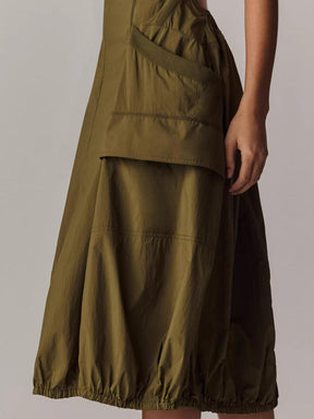 Robe Midi Bouffante Style Cargo