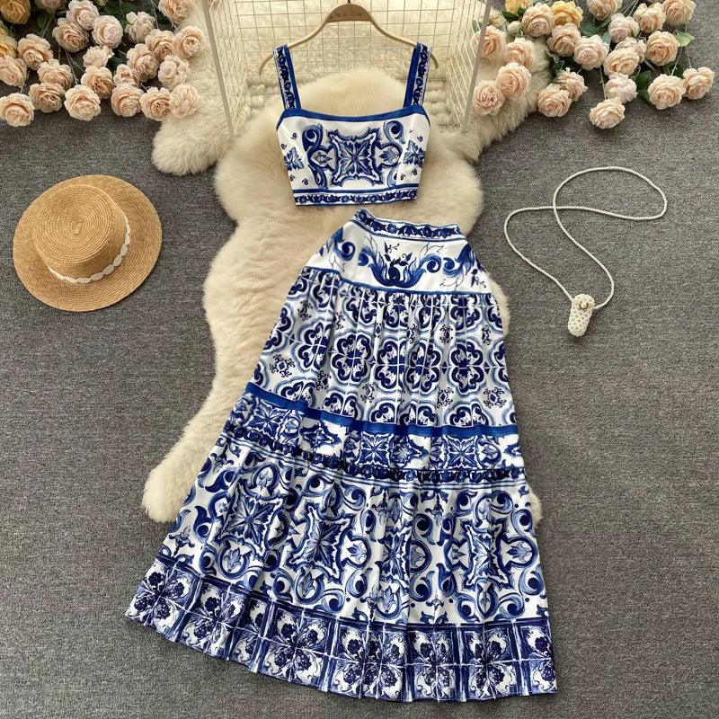 Ensemble Crop Top et Jupe Grèce Lune