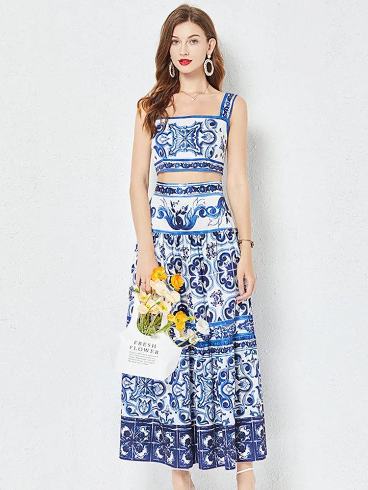 Ensemble Crop Top et Jupe Grèce Lune