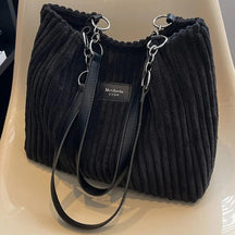 Sac Cabas en Velours Côtelé Élégant